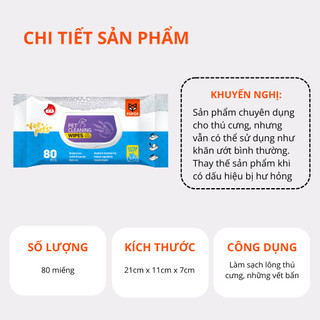 Khăn ướt cho thú cưng hương oải hương an toàn vệ sinh sạch sẽ tiện lợi dễ sử dụng