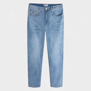 Quần bò jeans nam INSIDEMEN regular fit dập nổi logo nguyệt quế trên khuy cực sang IJN0330Z