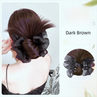 ASDFGER Bun Head Tóc Giả, Với Lưới Lông Tơ Tóc Bun Vuốt Kẹp, Tóc Giả Tổng Hợp Tự Nhiên Kẹp Tóc Phụ Kiện Tóc