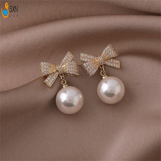 Thanh Lịch Nơ Tai Bông Tai Full Kim Cương Giả Và Bóng Đỏ Trang Trí Đồ Trang Sức Thời Trang Cho Tiệc Váy Du Lịch Tai Trang Trí