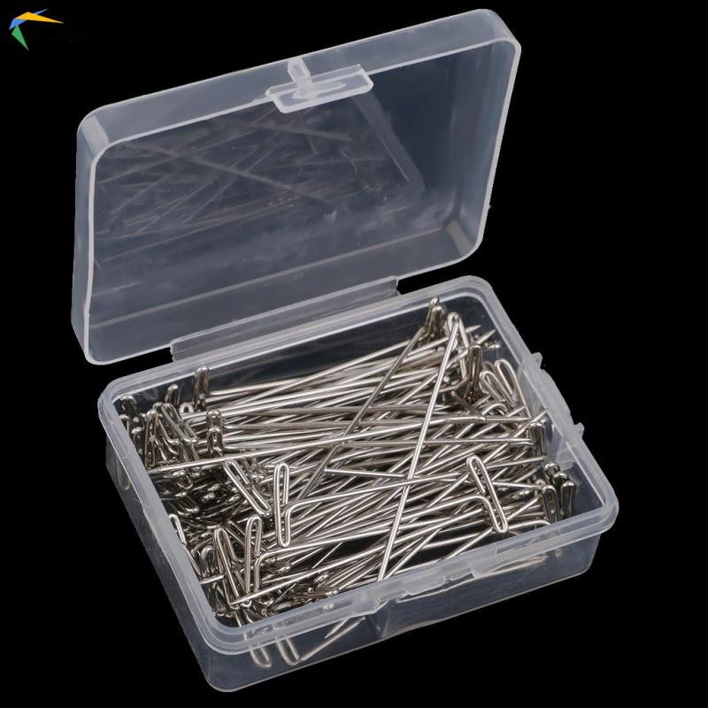 100 miếng ghim T kim loại để may đồ thủ công đan với tóc giả macrame 51