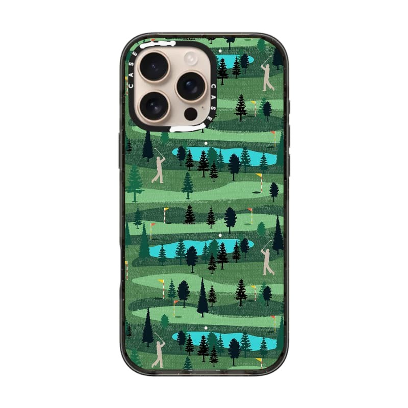 CASECASE X Golf Course Đen Cứng Từ Hút Tác Động Dành Cho Apple IPhone 12 13 14 15 16 Pro Max Plus Có Hộp