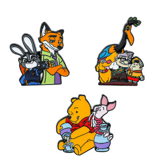 Hoạt Hình Dễ Thương Gấu Winnie Huy Hiệu Kim Loại Cáo Nick Judy Thỏ Nhân Vật Hoạt Hình Thổ Cẩm
