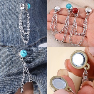 [GuuDuu] 2 / 5 Kẹp cố định quần áo nam châm - DIY No May Crafts - Kẹp chân quần có thể điều chỉnh có dây chuyền - Có thể tháo rời, chống trượt, đa năng - Pin cổ áo Cardigan hợp kim