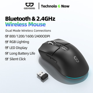 Chuột GOOJODOQ nhẹ, chế độ kép, điều khiển 6 nút, DPI 4 cấp độ, màn hình LED và RGB