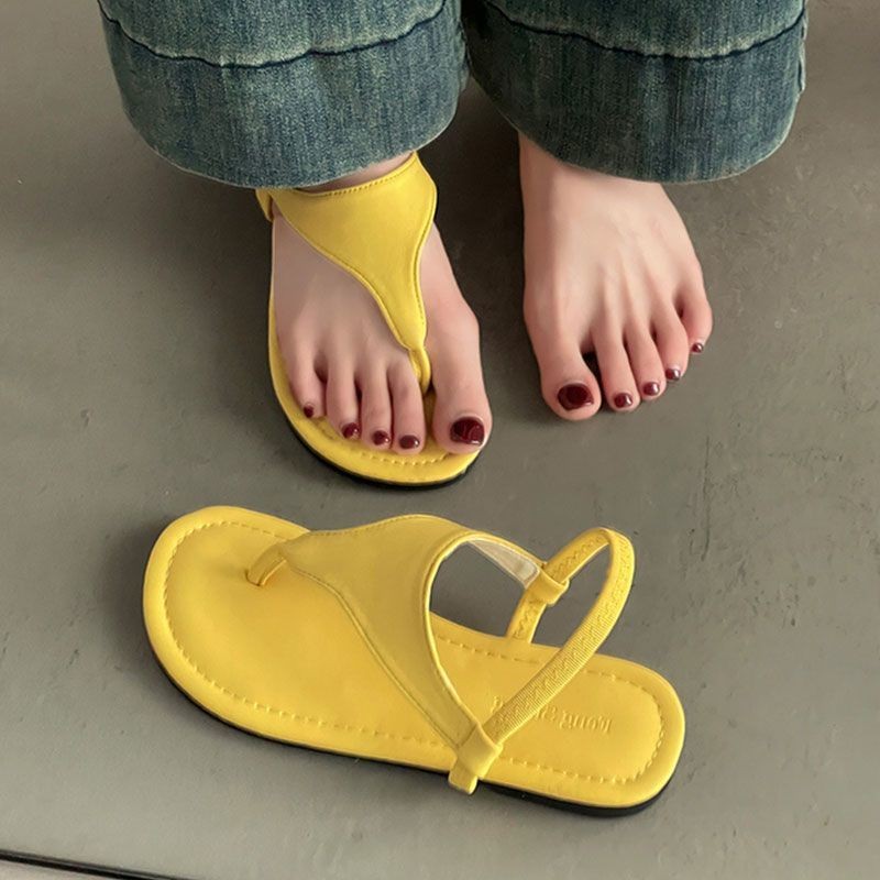Dép xỏ ngón thoải mái kiểu La Mã cổ điển dành cho nữ Dép đế mềm thời trang thông thường