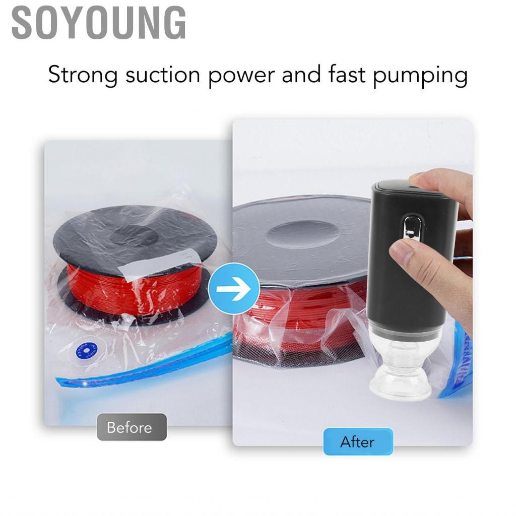 Soyoung Soyoung-vn túi chân không di động Bơm không dây không dây điện sạc thiết bị cầm tay với một điều khiển chính để in 3D lưu trữ nén du lịch không khí 5V