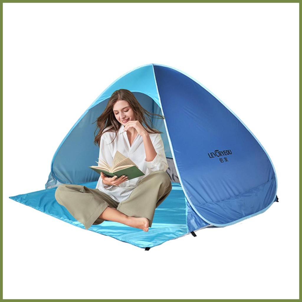 Pop up Beach Lều Chống Gió Bật Lên 3-4 Người Chống Nắng Thấm Nước Rộng Rãi Di Động Ngoài Trời Bóng Dù Cho Kouvn