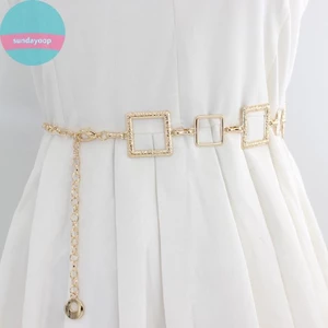Sund Vuông Thắt Lưng Thời Trang Móc Kim Loại Dây Thắt Lưng Ins Phong Cách Phù Hợp Với Váy Áo Sơ Mi Và Bộ Đồ Trang Trí Dây Thắt Lưng Có Thể Điều Chỉnh Dây Xích Charm Bụng Cơ Thể Cho Nữ Và Bé Gái VN