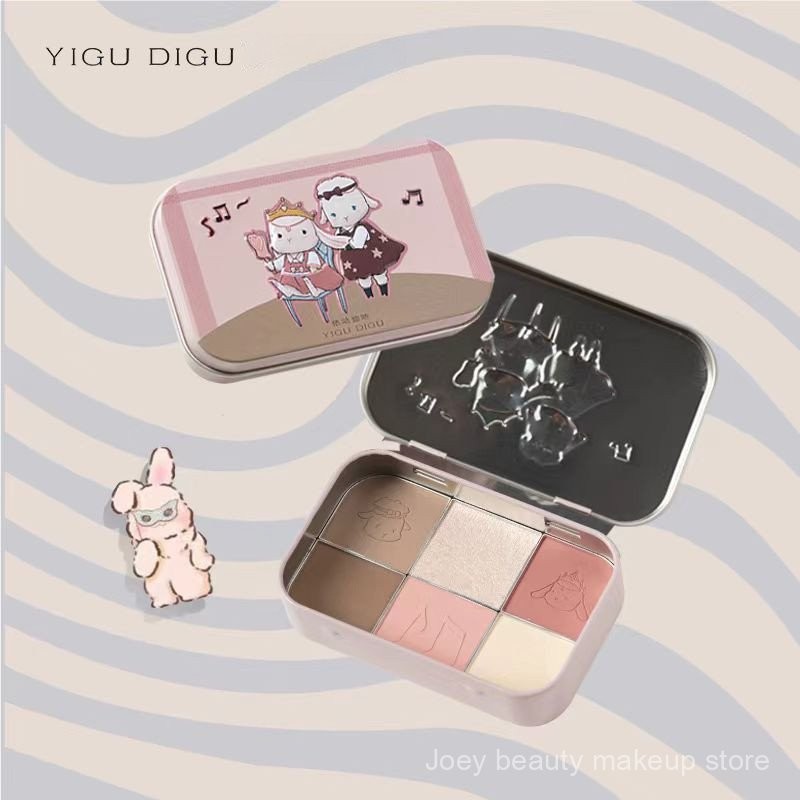 Bảng phấn mắt YIGUDIGU, bảng màu ngọc trai mờ, highlight DJVA