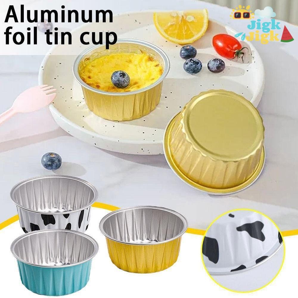 JIGK 10 Chiếc Nhôm Lá Thiếc Cốc Có Thể Tái Sử Dụng Nồi Chiên Không Khí Khay Thiếc Cốc