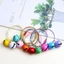 10 Cái/gói 22mm Kẹo Màu Sơn Nướng Kim Loại Một Chữ Mở Chuông Tự Làm Đồ Trang Trí Móc Khóa Vật Liệu Trang Trí Giáng Sinh