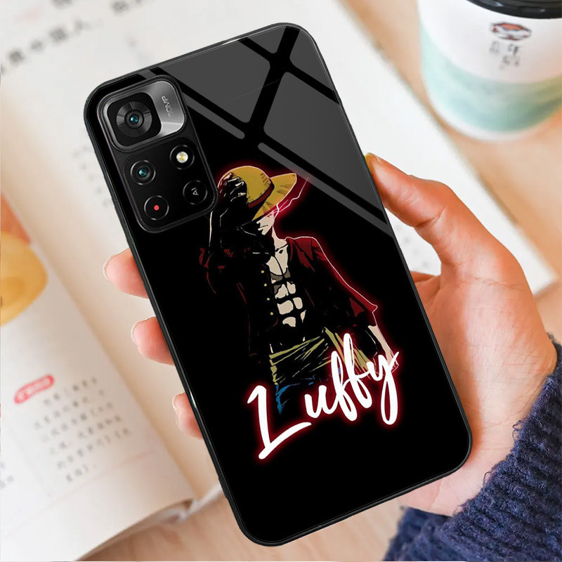 Ốp điện thoại thủy tinh one piece luffy 16 cho POCO F3 F4 F5 M3 M4 M5 M6 4G X3 X4 GT NFC X5 X6 PRO 5G