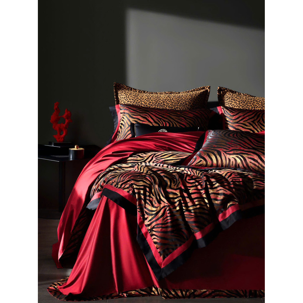 (L41536)Bộ Chăn Ga Gối Chất Liệu Cao Cấp Họa Tiết Da Báo Vân Hổ Mang Đậm Chất Nghệ Thuật - Memminbedding Luxury