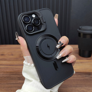 Ốp lưng iPhone silicon chống sốc chống trầy kèm giá đỡ camera hỗ trợ từ tính cho iPhone 13 14 15 16 Pro Max 14 15 Plus