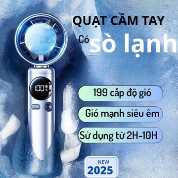 Quạt Cầm Tay Mini S026 Có Sò Làm Lạnh Với 200 Tốc Độ Gió - Mát Như Điều Hòa, quạt mini turbo siêu mát - Pin Trâu 6000mAh