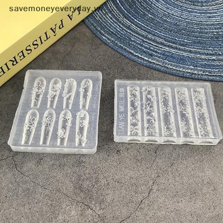 [savemoneyeveryday] Khuôn Làm Móng Silicon Hoa Phong Cách Pháp Trang Trí Móng Tay Móng Tay Thiết Kế DIY Tấm Dập Lập Thể Dụng Cụ Làm Móng Tay Đồ Dùng Nghệ Thuật [vn]