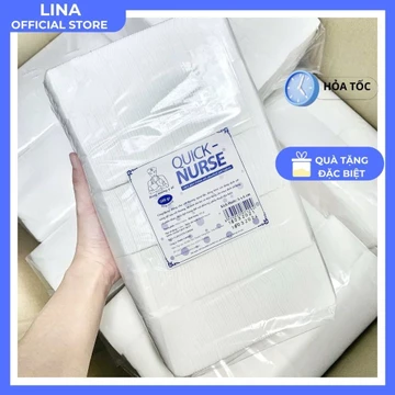 [HỎA TỐC HCM] Bông gòn ép miếng cắt sẵn 6x6cm - Bông gòn Quick Nurse 500g