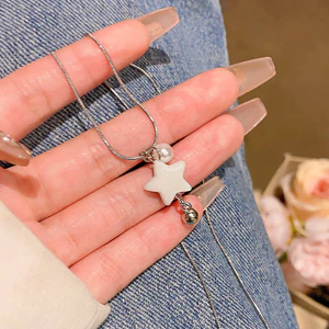 Dây chuyền ngọc trai hình ngôi sao cho phụ nữ, phong cách Ins, sang trọng nhẹ nhàng, đa năng, dây chuyền cao cấp, phụ kiện thời trang mới 2025