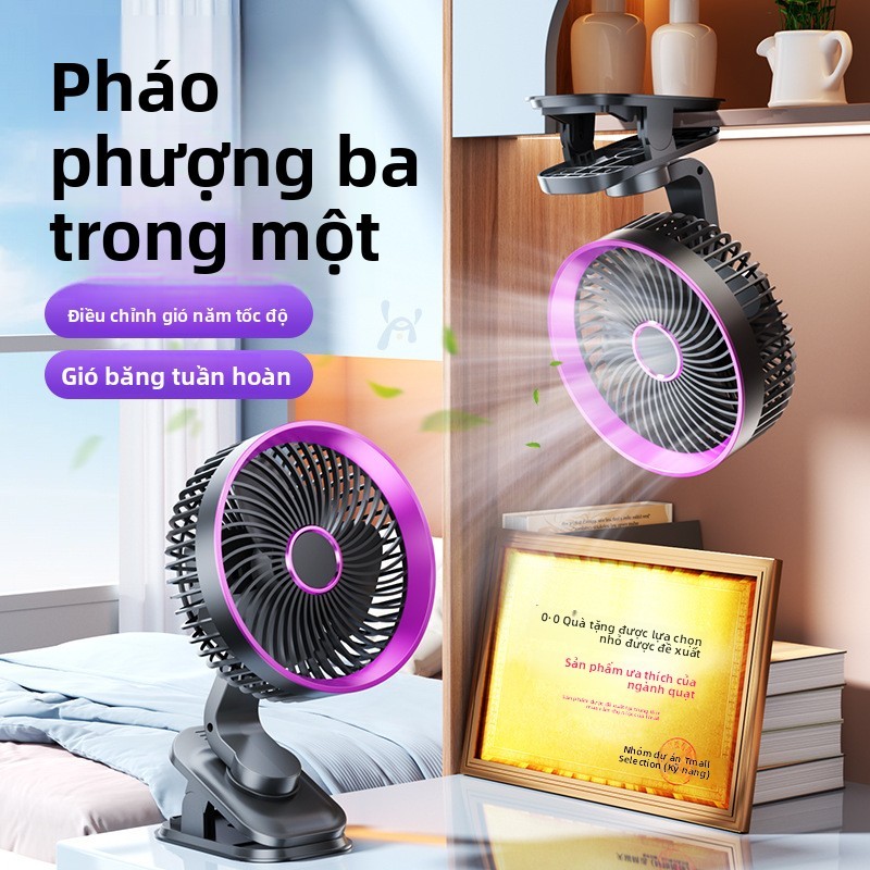 2025 Phong Cách Mới Để Bàn Quạt Nhỏ Ánh Sáng Tông Màu Văn Phòng Bàn Làm Việc usb Quạt Sạc Ký Túc Xá Nhỏ Sinh Viên Mini