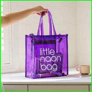 Túi xách nhựa GC2, Tote PVC trong suốt chống thấm nước, Neon, Túi mua sắm CG2