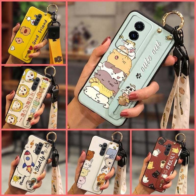 Ốp Lưng Nhẫn Ốp lưng Honor GT Bền Mềm Dây Đeo Cổ Tay Chân Đế Giá Đỡ Điện Thoại Silicon Chống Bụi Bẩn Chống Thấm Nước Dễ Thương Chống Va Đập Vỏ Điện Thoại Di Động Hoạt Hình Dây Đeo Tay