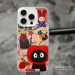 ibumpers Ốp Điện Thoại iPhone Dễ Thương Họa Tiết Mướp Mướp Ốp Lưng Trong Suốt Nhám Mờ Chống Bẩn Chống Sốc Cho IPhone 16 15 14 12 13 11 Pro Max IP 7 8 Plus X XS XR