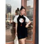 Đầm Nữ BABEE Kiểu Babydoll Tay Ngắn Phối Charm Xinh Xắn Chất Nhung Mềm Mịn Thoải Mái