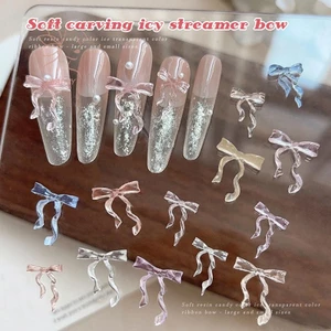 30 Chiếc Băng Sáng Bóng Trong Suốt Ruy Băng Móng Tay Quyến Rũ Nơ Flatback Nhựa 3D Móng Tay Nghệ Thuật Trang Trí Phần Phụ Kiện Đồ Dùng DIY {VN}
