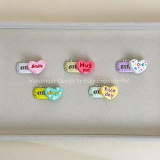 Đầy Màu Sắc Tình Yêu Thú Cưng Kẹp Tóc BB Kẹp Yorkshire Chó Phụ Kiện Chó Con Kẹp Malzis Gấu Kẹp Tóc