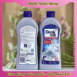[MẪU MỚI NHẤT] Dung Dịch Tẩy Rửa Inox Denkmit Edelstahlreiniger 3in1 300ml của Đức