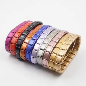 Vòng tay đàn hồi bằng thép không gỉ Matte Dây đeo bằng thép không gỉ DIY Vòng tay Unisex Nhiều màu Vòng tay quyến rũ Ý