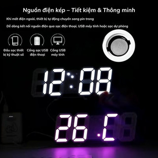 Đồng Hồ LED 3D Bunnies House – Để Bàn Sang Trọng, Cảm Biến Âm Thanh, Báo Thức & Decor Phòng Ngủ/Làm Việc Hiện Đại