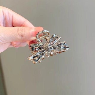 MAUROPOLI [Sẵn sàng] Thiết kế phong cách Hàn Quốc Cảm giác tinh tế Nơ pha lê lấp lánh Kẹp khối lượng nhỏ Dây buộc tóc nửa đầu Trung bình Kẹp tóc Nổ