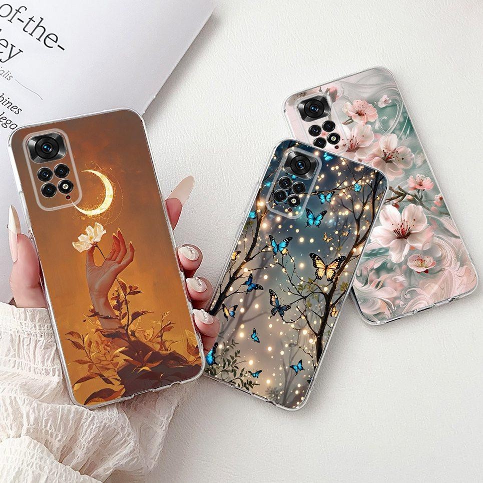 Vỏ Bướm Hoa Sang Trọng Cho Xiaomi Poco M4 Pro 4G 5G PocoM4 M4Pro M 4 Ốp điện thoại Mềm Trong Suốt Ốp điện thoại Nơ Trái Tim Tình Yêu
