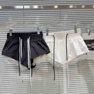 S-3XL Quần Short Size Lớn Nữ 2025 Phiên Bản Hàn Quốc Khâu Quần Short Nữ Mùa Hè Ren Cao Cấp Quần Short Ống Rộng Ôm Hơn Nhìn Rộng Quần Nóng Hợp Thời Trang Hơi Béo Siêu Quần Short Size Lớn Quần Áo Nữ