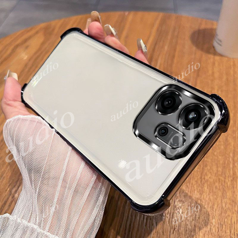Ốp điện thoại trong suốt mạ bốn góc OPPO Reno16 Pro 5G cho Oppo Reno 16F 15F 14F 5G Ốp lưng silicon mềm chống sốc sang trọng cho OPPO Reno16F Reno15F Reno14F 5G