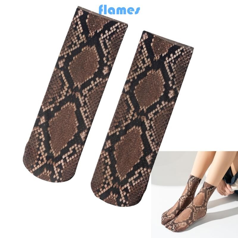 Tất lụa họa tiết da báo thời trang FL dành cho nữ Tất động vật siêu mỏng thoáng khí