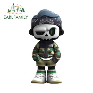 EARLFAMILY Skeleton Hình Dán Xe Hơi Cá Tính Chống Trầy Xước Decal Thích Hợp Cho Xe Máy Ván Trượt Laptop Phía Sau Kính Chắn Gió