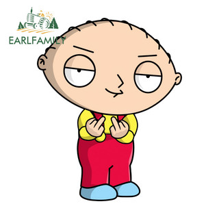 EARLFAMILY Họ Guy Stewie Griffin Xe Dán Anime Tủ Lạnh Ván Trượt Thân PVC Decal Sáng Tạo Chống Trầy Xước Đồ Họa Chống Thấm Nước