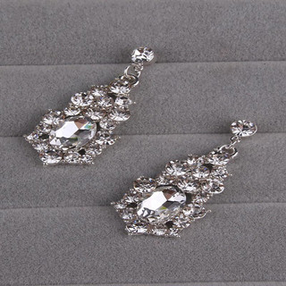 Phụ Nữ Đá Vòng Cổ Bông Tai Bộ Không Gây Dị Ứng Dazzling Phụ Kiệu Phù Dâu Cưới Hóa Trang