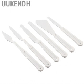 Uukendh Tay cầm mịn vẽ tranh màu thìa để sơn nhanh trải 6 cái sắc tố nghệ thuật nhựa trắng