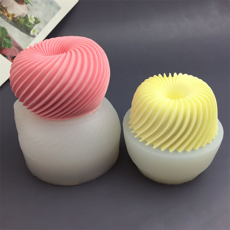 Xoắn Ốc Apple Lưới Họa Tiết Váy Donut Hình Khuôn Silicon Pudding Cup Mousse Bánh Khuôn 3D Bánh Ngọt Món Tráng Miệng Chocolate Nướng Khuôn