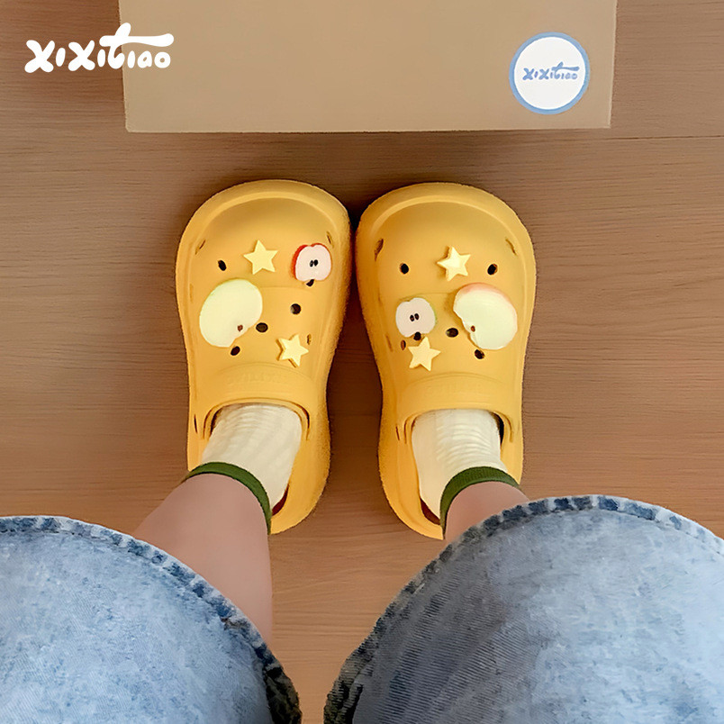 XIXITIAO Dép Sandal Dễ Thương EVA Đế Dày Tăng Chiều Cao Nữ Mùa Hè Đi Biển Dép