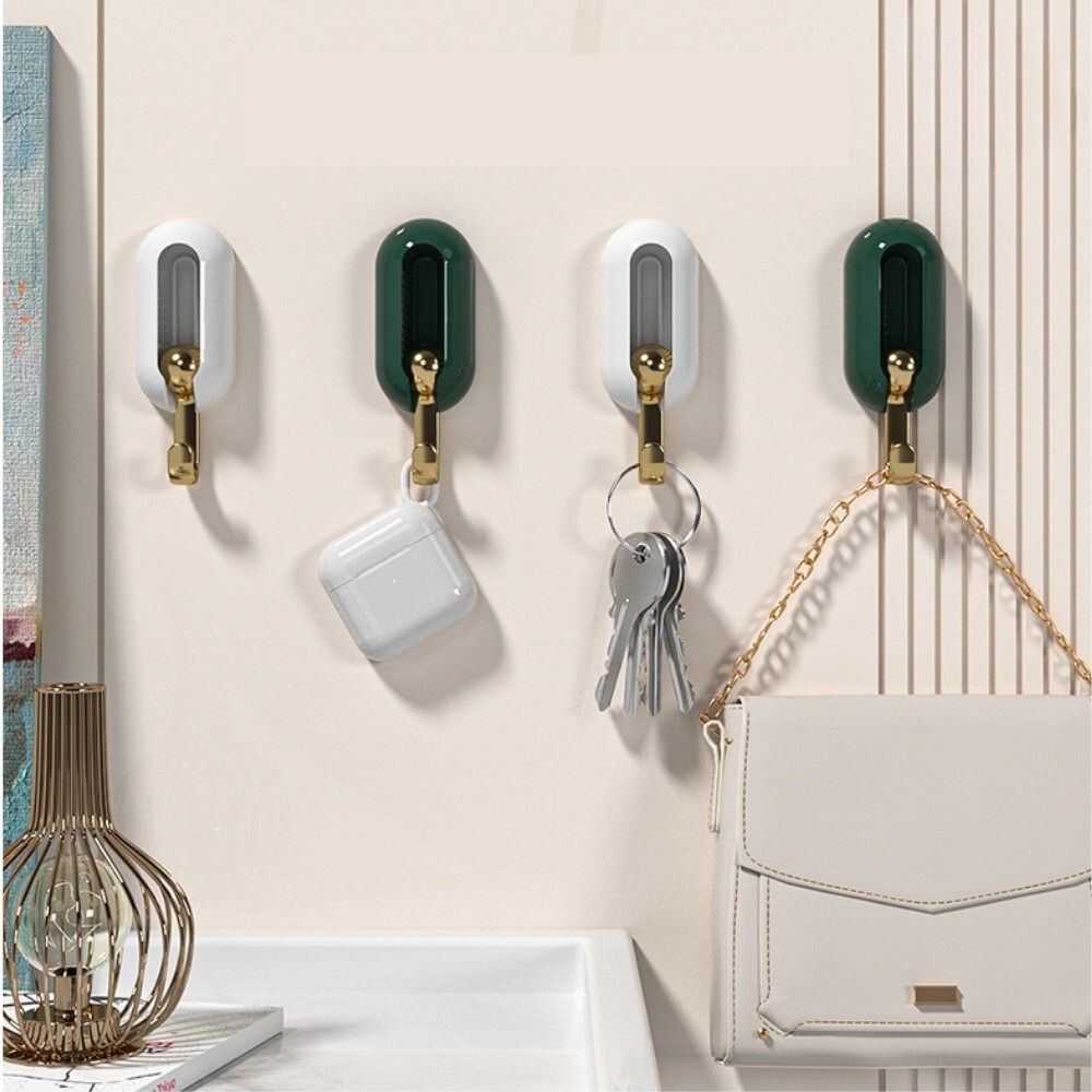 Móc dán tường chịu lực xoay 360 độ, Móc treo tường siêu dính phong cách sang trọng, treo chìa khoá, treo đồ dùng nhà bếp