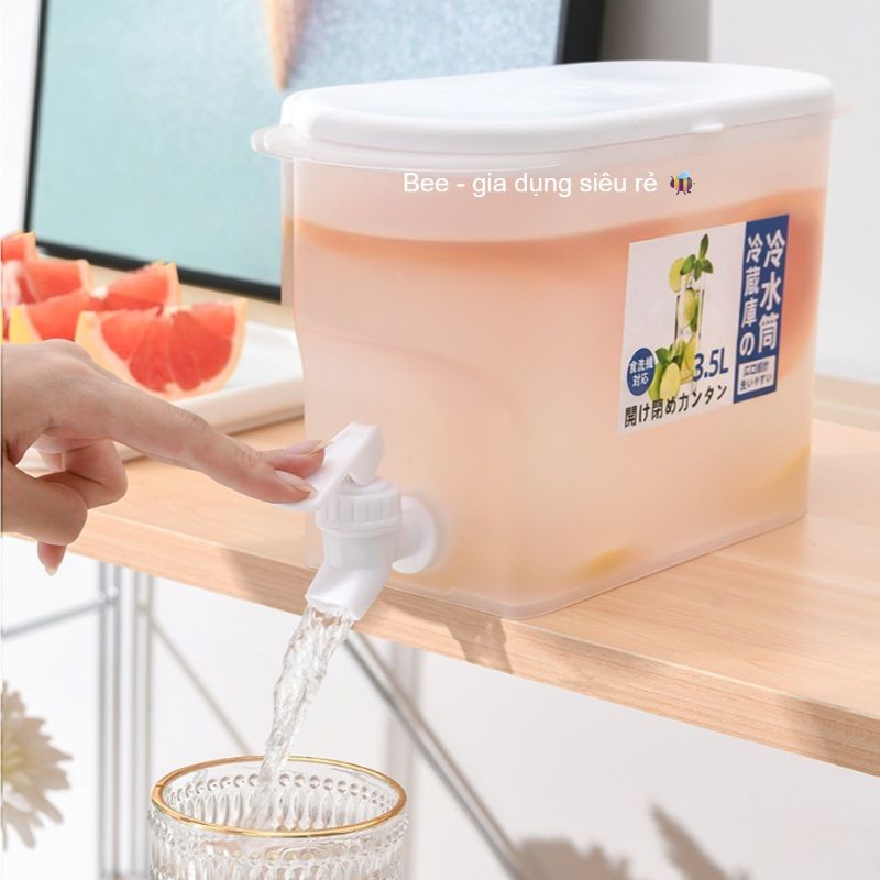 Bình đựng nước 3,5L - Bình đựng nước ép, trà sữa có nắp, Bình pha chế mang theo du lịch có van tiện dụng (mã 6785)