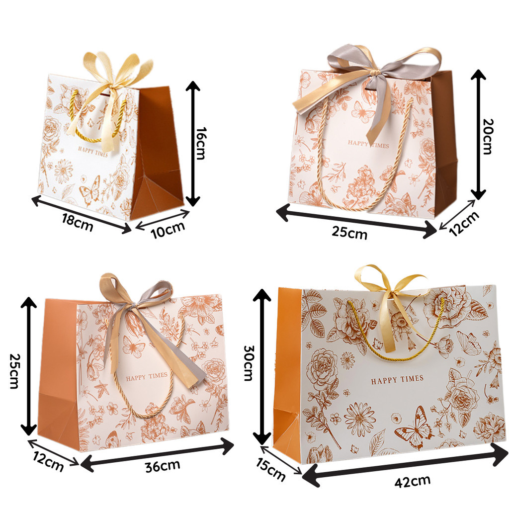 [Combo 2] Túi giấy Happy Times trắng cam TU69 đựng quà sinh nhật, sự kiện, đồ lưu niệm cho bạn bè người thân