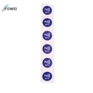 YOWEI 6 Cái 13.56 MHz ISO14443A 213 Chip RFID Thẻ Dính Nhãn Xanh NFC Ntag213 144 Bytes Thẻ Ướt Dán Cho Điện Thoại NFC VN