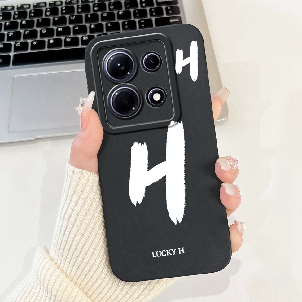 Infinix Note 30 X6833B X6716B Vỏ Infinix Note 30 5G X6711 Ốp Lưng Chữ Thời Trang Đơn Giản Thiết Kế Họa Tiết A-Z Ốp Lưng Chống Sốc Silicon