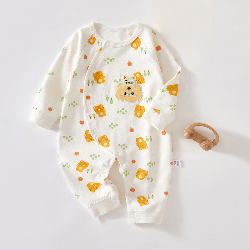 Bộ áo liền quần trẻ em SY6 làm bằng cotton nguyên chất cho cả nam và nữ Bộ đồ ngủ xuân thu Mềm mại thoáng khí YS6